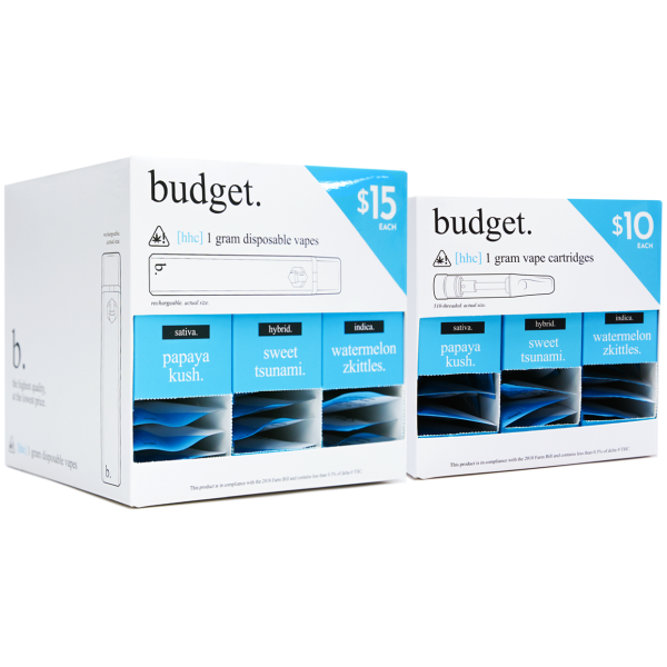 Budget HHC - Display Boxes Opened - The Plug Distribution