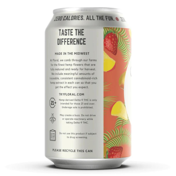 Floral - THC Seltzer - Strawberry Mango - The Plug Distribution (2)