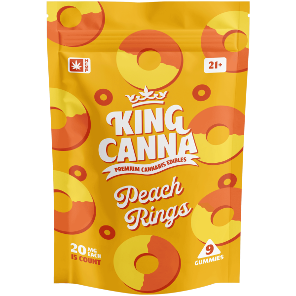 King Canna-Peach-Rings 15 count - The Plug Distribution