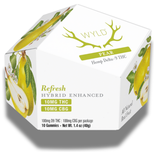 WYLD Hemp _ Gummies _ Pear _ 1_1 _ THC _ CBG _ Restore _ 10ct _ 100m - The Plug Distribution