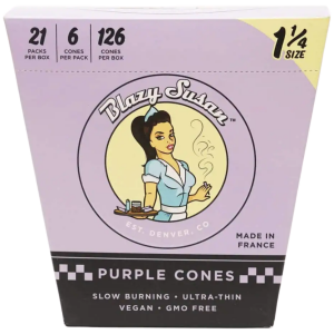 Blazy Susan - Purple 1-14 Pre Rolled Cones Full Box - The Plug Distribution