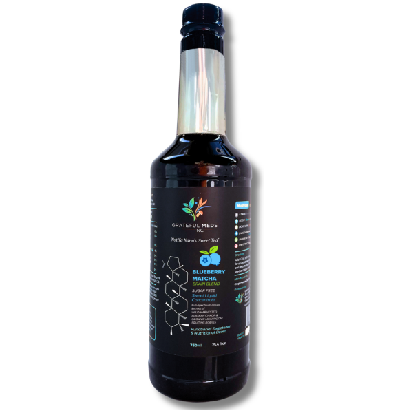 Grateful Meds _Not Ya Nana's Sweet Tea_ _ Liquid Concentrate _ Blueberry Matcha - 750ml - The Plug Distribution