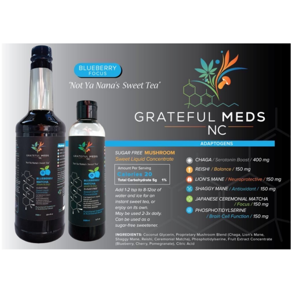 Grateful Meds_Not Ya Nana's Sweet Tea_ _ Liquid Concentrate _ Blueberry Matcha - The Plug Distribution