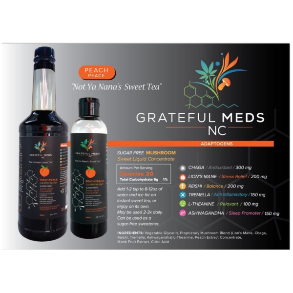 Grateful Meds _Not Ya Nana's Sweet Tea_ _ Liquid Concentrate _ Peach Peace - The Plug Distribution