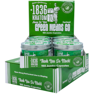 Steding & Sons _ 1836 Kratom _ 150 Jumbo Capsules - Green Means Go - The Plug Distribution