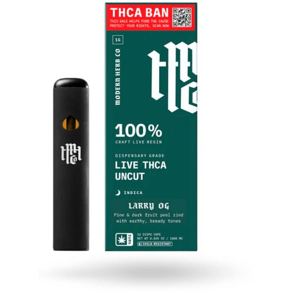 Modern Herb Co THCa Live Resin Disposable Uncut_ Larry OG (Indica) - 1g - The Plug Distribution