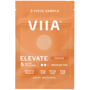 VIIA Gummies THC + CBG + CBD Elevate Focus Trial Size Pacific Peach - The Plug Distribution