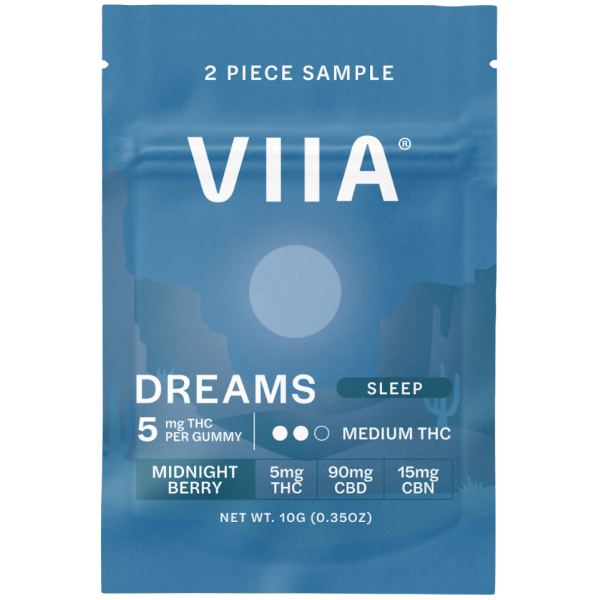 VIIA Gummies THC + CBN + CBD Dreams Sleep Trial Size Blueberry Lemon - The Plug Distribution