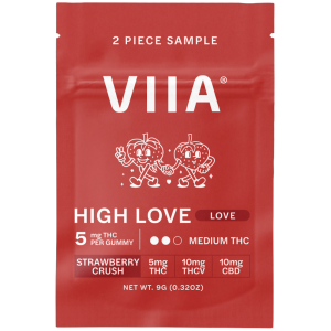 VIIA Gummies THC + THCV + CBD High Love Trial Size Strawberry Crush - The Plug Distribution