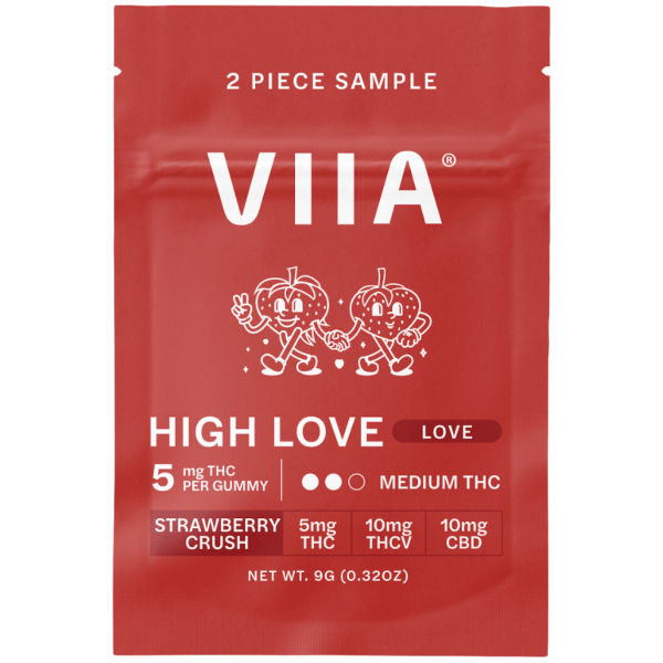 VIIA Gummies THC + THCV + CBD High Love Trial Size Strawberry Crush - The Plug Distribution